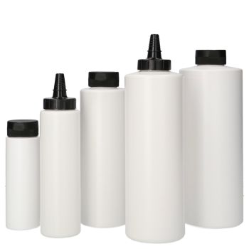 Sauce fles HDPE wit main product photo