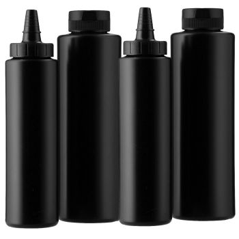 Sauce fles HDPE zwart main product photo