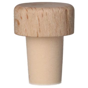 PE kurk met een Houten schijf bovenop 10.6mm main product photo