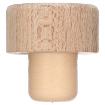 PE kurk met een Houten schijf bovenop 15.6mm main product photo