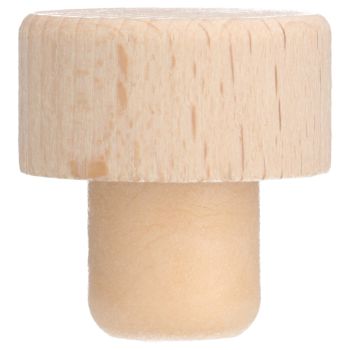 PE kurk met een Houten schijf bovenop 16,2mm main product photo