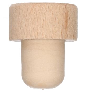 PE kurk met een Houten schijf bovenop 19mm main product photo
