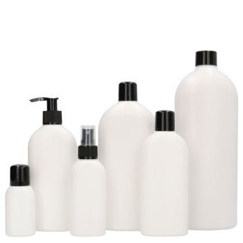 Basic Oval fles HDPE Wit main product photo