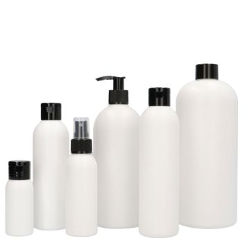 Basic Round fles HDPE Wit main product photo